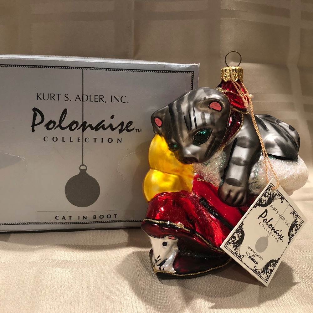 Polonaise Collection Cat in Boot Ornament